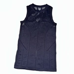 Athleta Mesh Breathable Lightweight Athletic Sleeveless Tank Top in Black